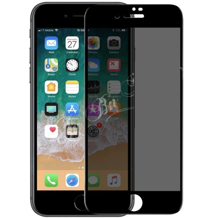 Iphone 7 8 Plus Iphone SE 16E Folie Sticla Curbata Privacy White Black