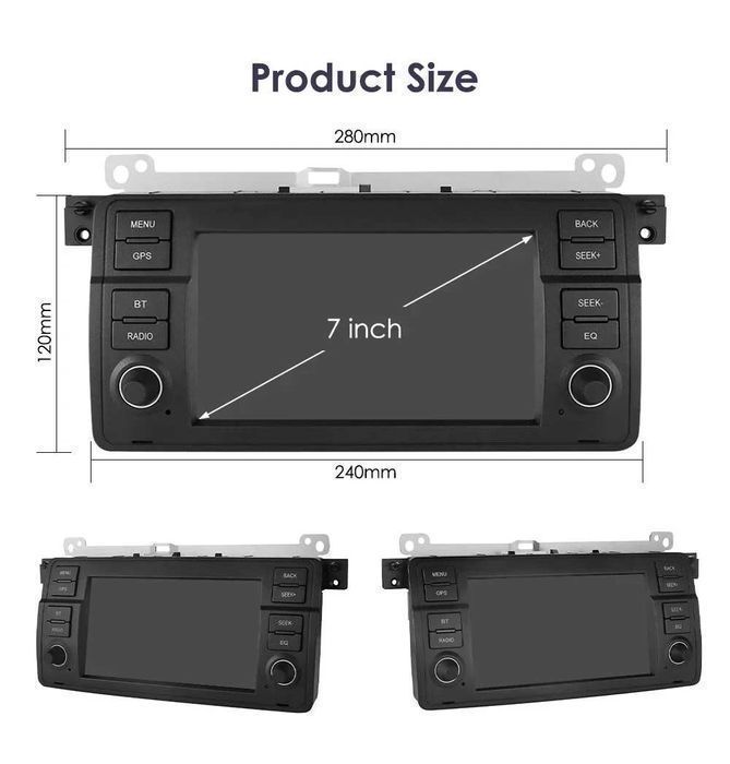4GB RAM Navigatie GPS BMW E46 Android 15 Carplay Android Auto Qled DSP