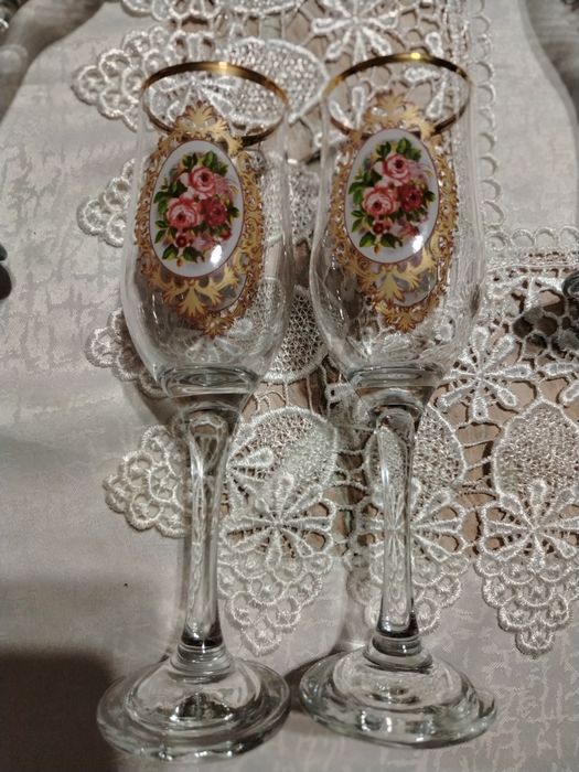 Красивые, высокие фужеры 6 шт.
