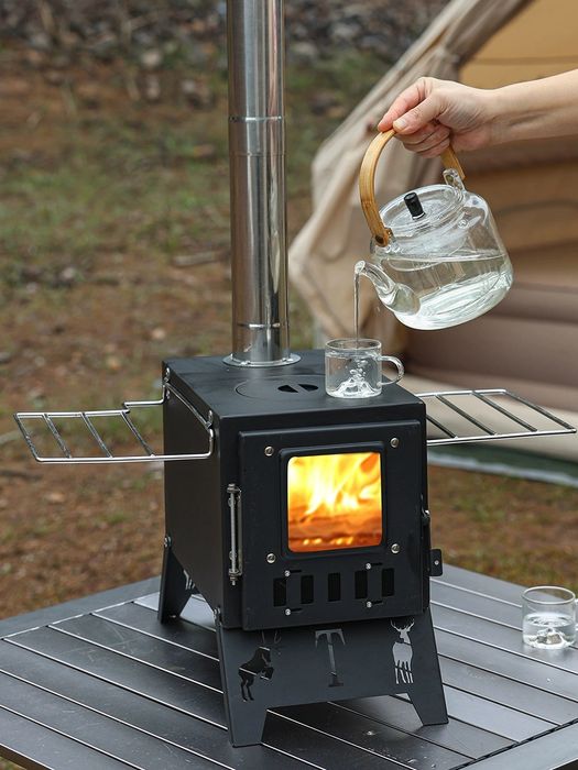 Туристическая походная печь с трубой и складными ножками модель ZM30