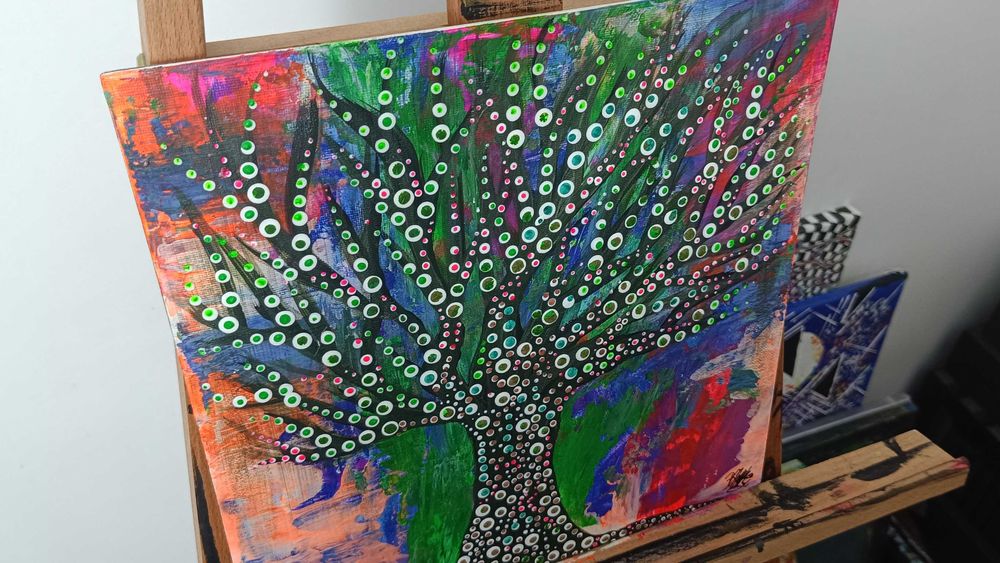 Tablou unicat, carton panzat