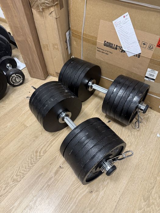 Gantere reglabile Olimpice Profesionale noi cu rulmenti 65 kg+65Kg=130