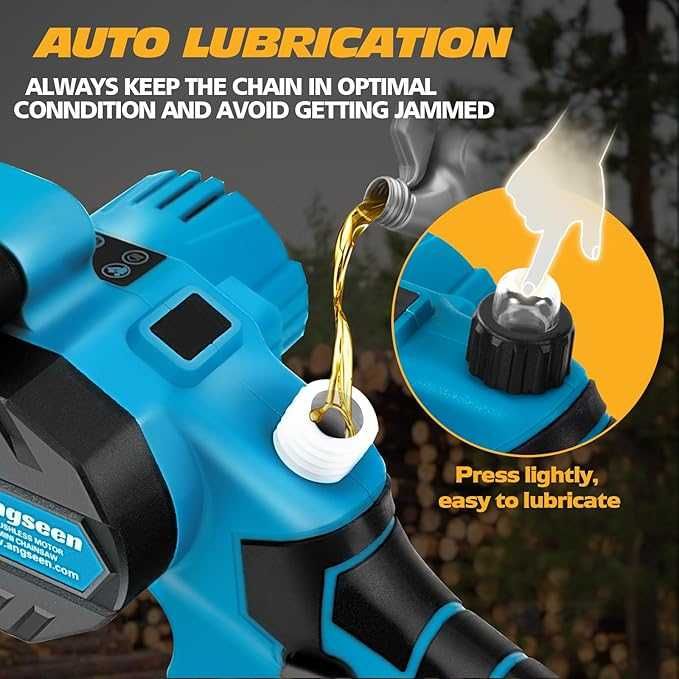Angseen 6 Inch Mini ferăstrău cu lanț - motor fără perii 1000W