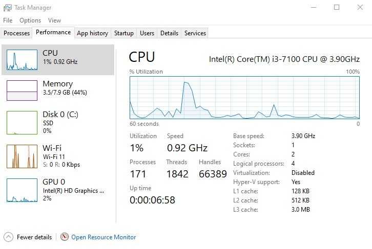 Процесор Intel i3-7100, 3.90 GHz, socket 1151 / Kaby Lake