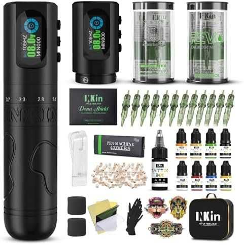 Нов Професионален тату комплект InkFlexo машина батерии игли мастила