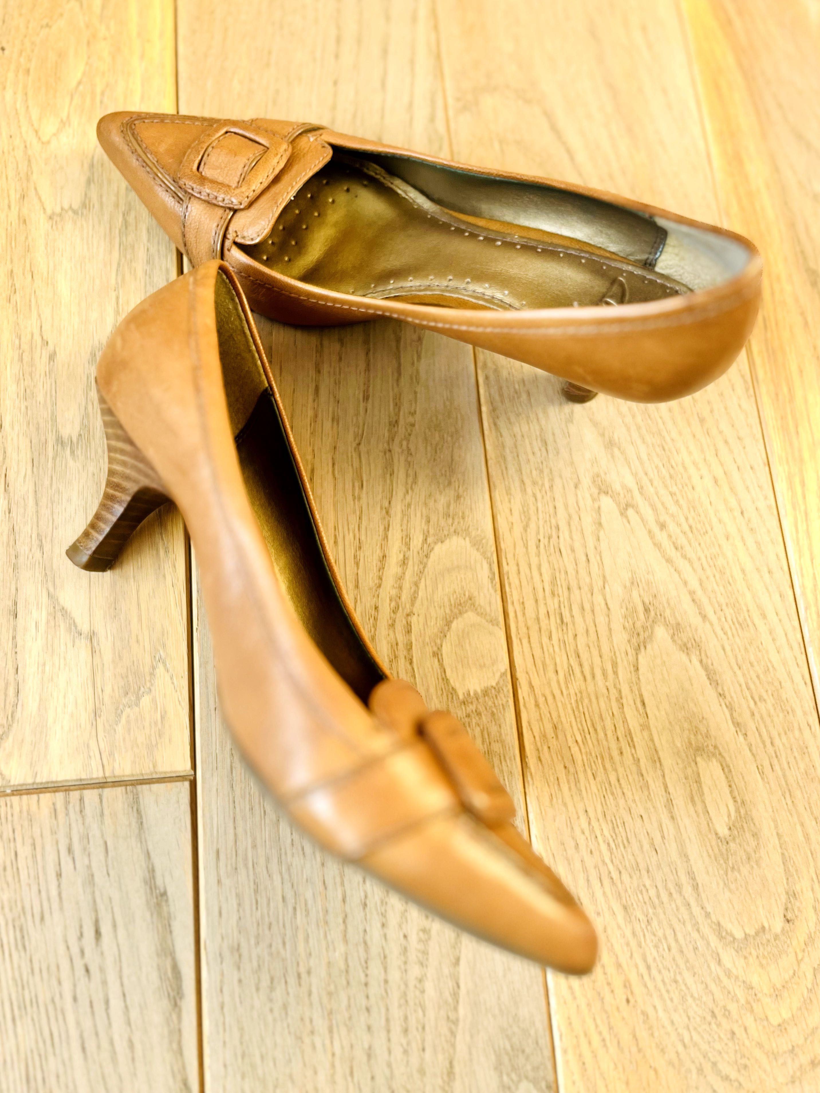 Кафяви кожени обувки Кларкс/ Brown Clarks Leather Court Shoes No 38.5