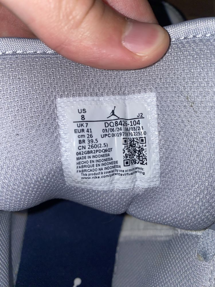 Vand jordan 1 navy wolf