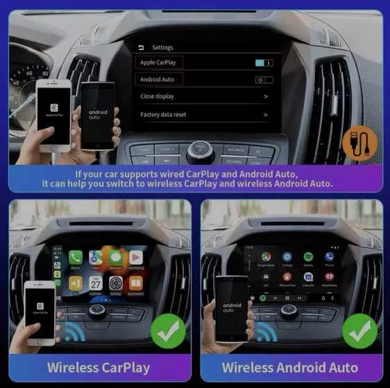 Adaptor auto Wireless - Apple Carplay/Andorid Auto