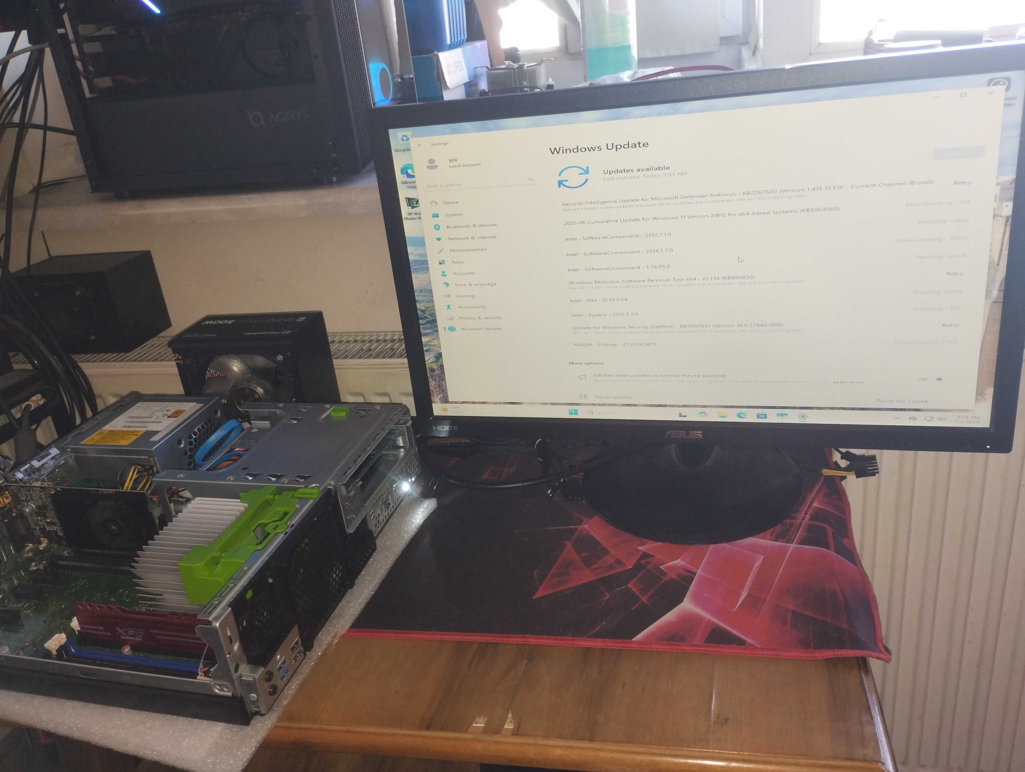 Calculator sff office/gaming, i7,video dedicată ddr5,monitor,16gb ddr4