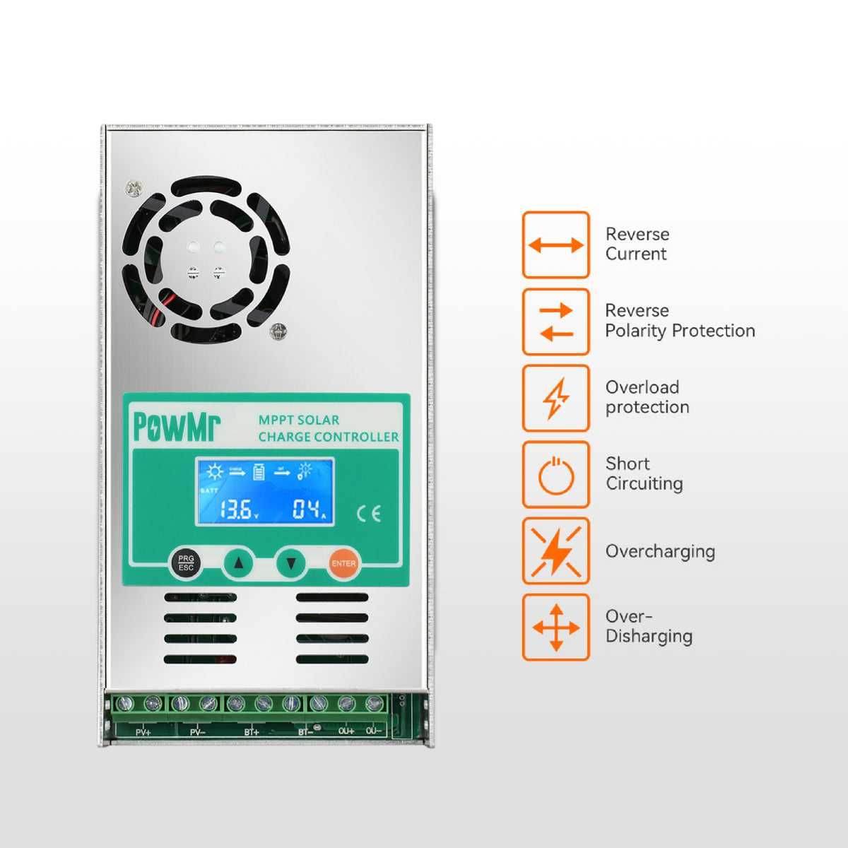 Контролер зареждане 12V 24V 36V 48V-60А MPPT Charge controller