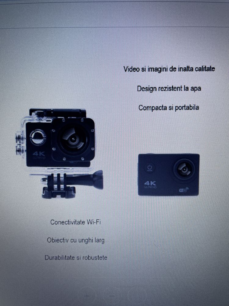 Camera DV impermeabila 4K, ecran de 2 inch, wifi