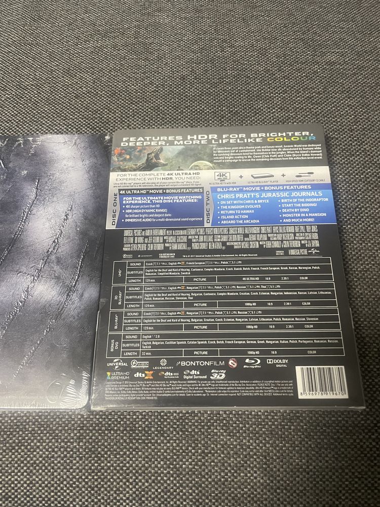 Vand blu ray Jurassic World 1-2 4K+3D+2D steelbook