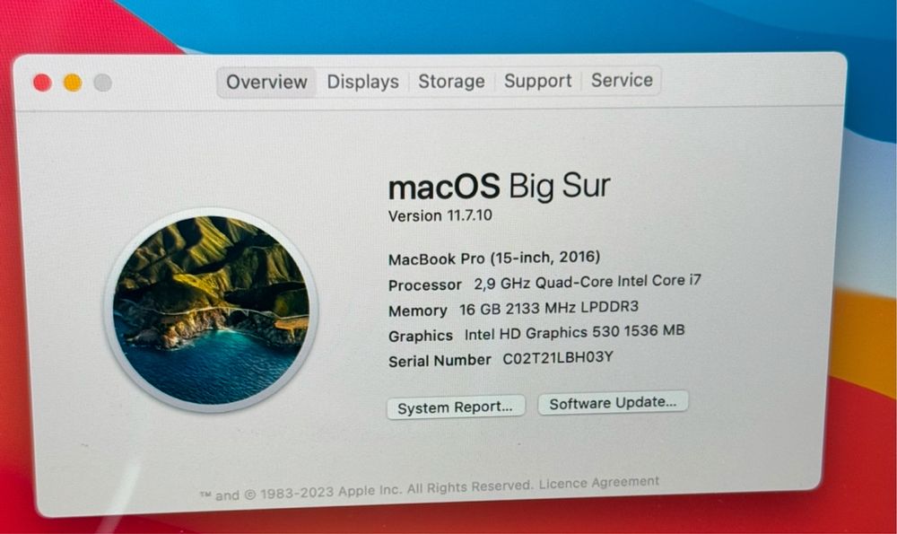 Placa de baza MacBook Pro A1707