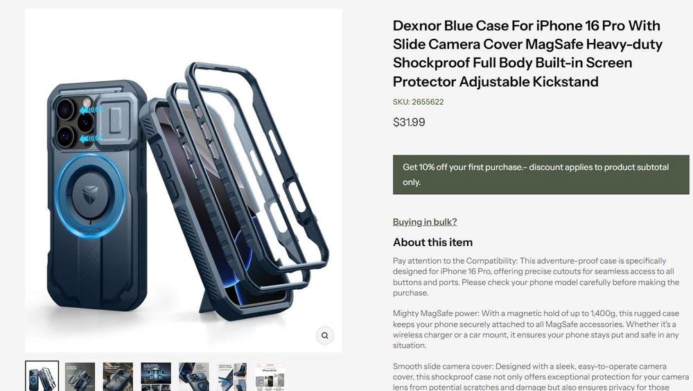 Калъф за Iphone 16 Pro Dexnor