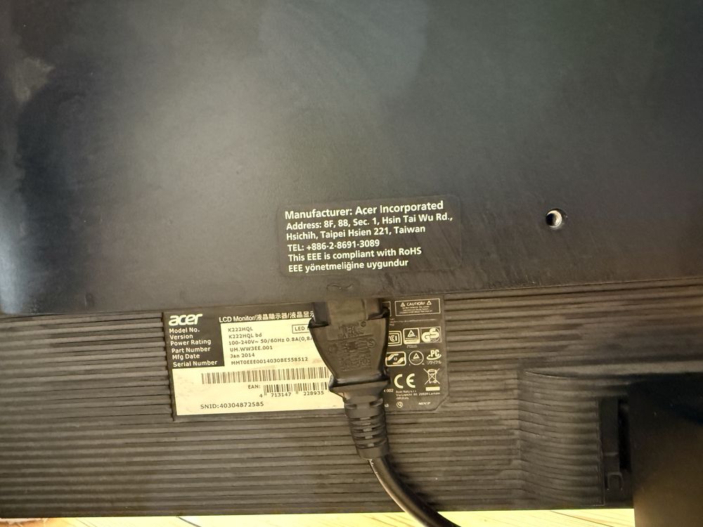 Монитор Acer K222HQL, 22 инча