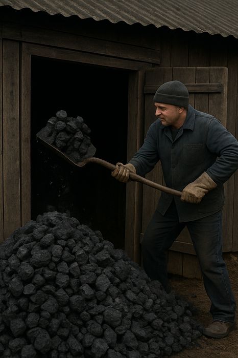 Перекидаю уголь, скидаю уголь, перетоскаю уголь
