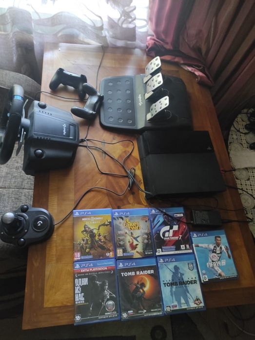 Sony playstation 4 fat, руль Logitech g29