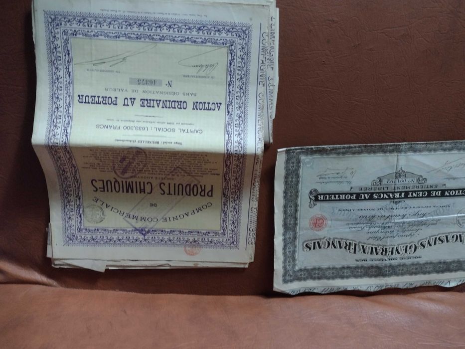 Acțiuni vechi anii 1900
