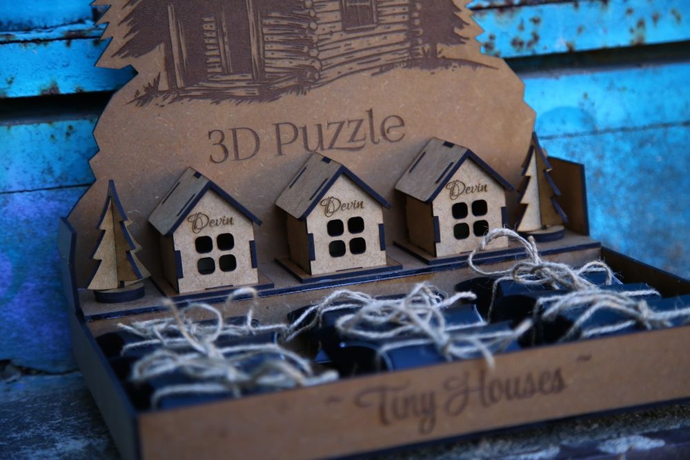 3D пъзел - Tiny Houses. Малки къщички. Сувенири. Лазерно рязане. Gifts