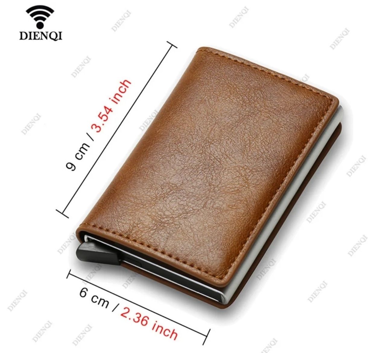Кожен портфейл с cardholder за кредитни карти от алуминий с RFID защит