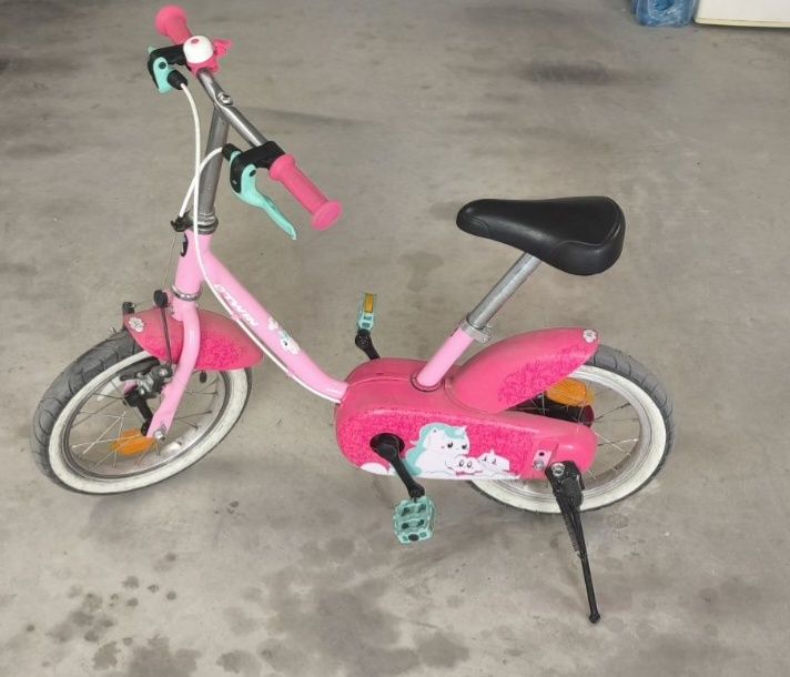 Детски велосипед B twin 500 unicorn, 14 инча, за деца на 3 до 5 години