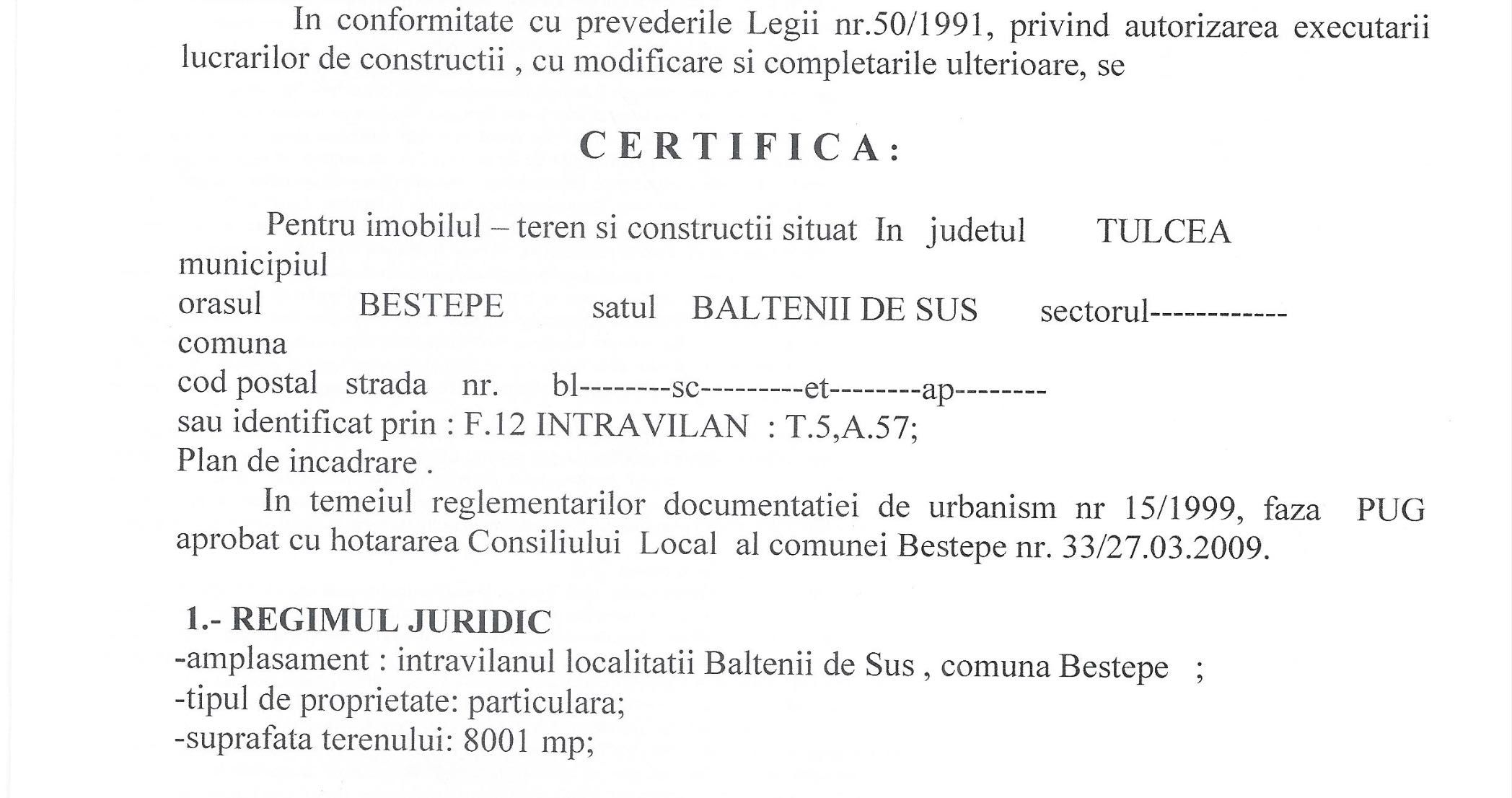 8000 mp intravilan, Delta Dunarii, brat Sf Gheorghe, Baltenii de Sus