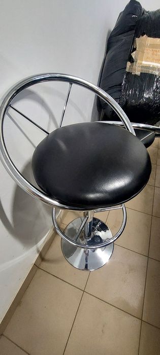 Scaune de bar din inox și piele
