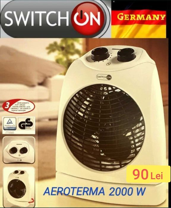 Aeroterma 2000 W SWITCHON GERMANIA Functie oscilatie NOUĂ - 90 Lei