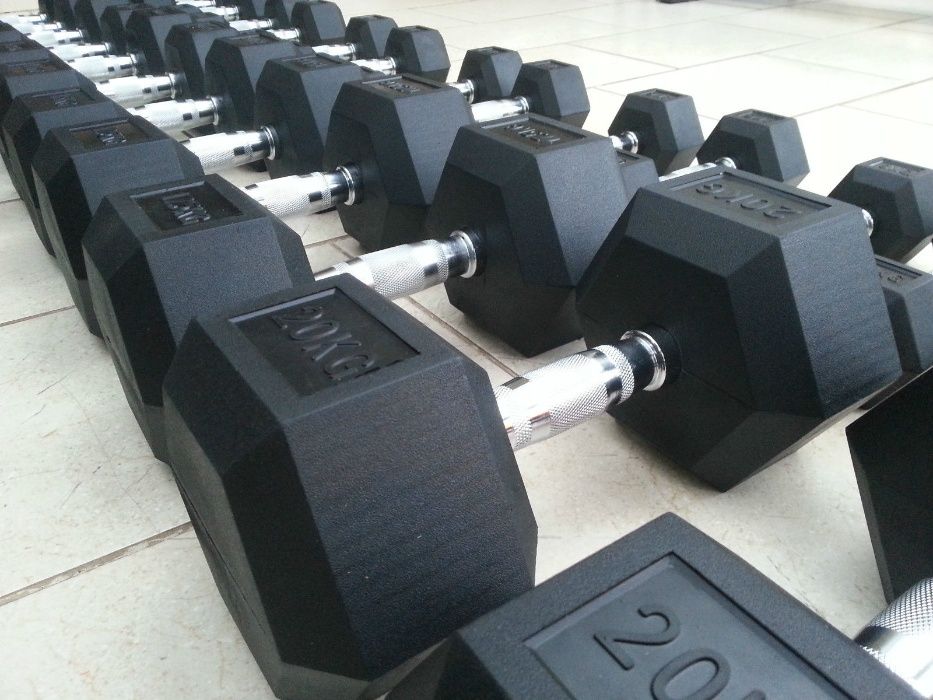 Професионални Дъмбели Сет 7 чифта ( 7-25 кг) , Гири НОВО , Хекс