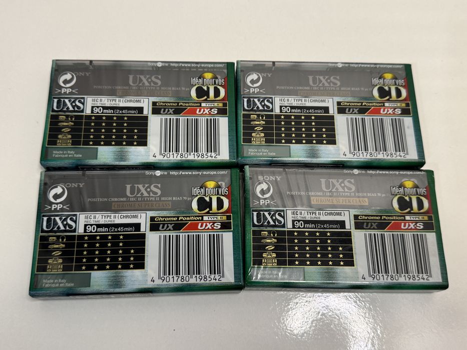 Lot 4 casete audio Sony UX-S, chrome super class 90