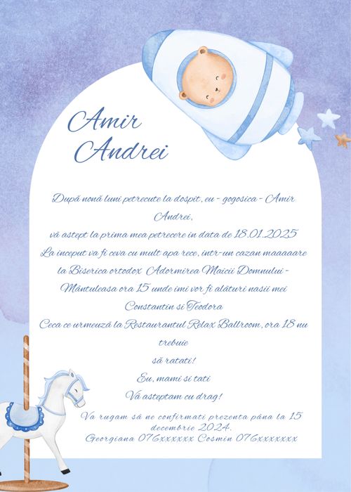 Realizez invitații nuntă/botez personalizate, meniuri
