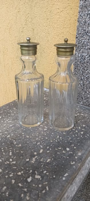 Pereche Solnițe Cristal și metal Argintat