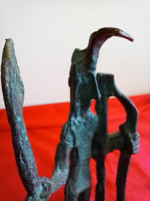 Стара Бронзова Пластика Нурагически Стрелец Статуетка