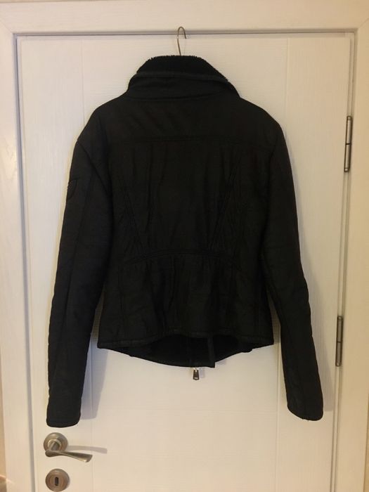 Дамско черно яке от плат - AMN