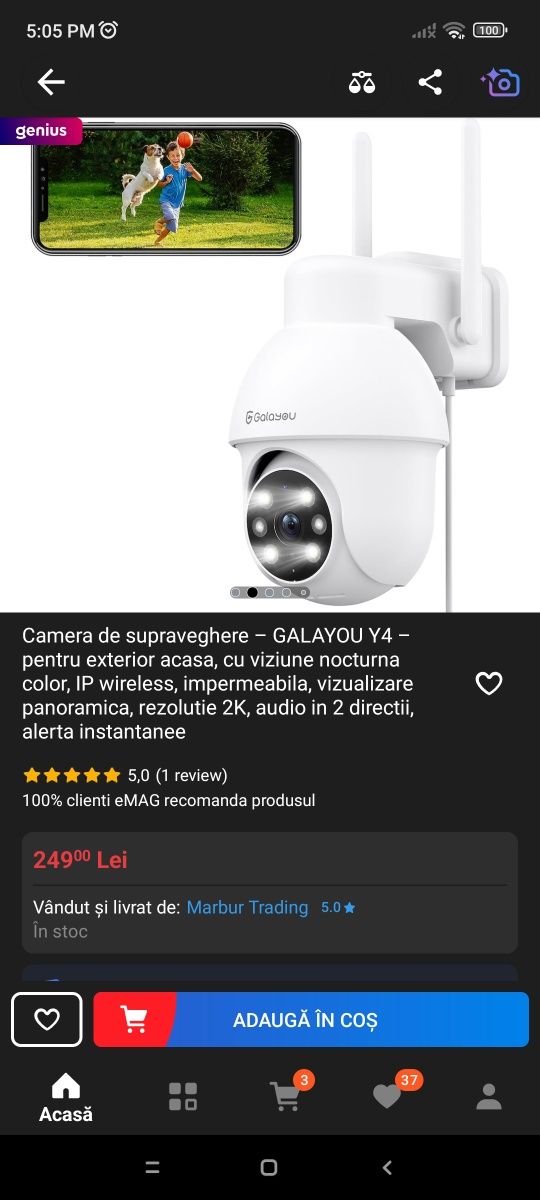 Set 2 camere galayou 2k noi. Wifi.