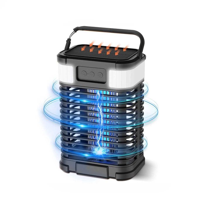 Соларна UV лампа против насекоми 4000mAh 4200V 2в1 UV и LED лампа