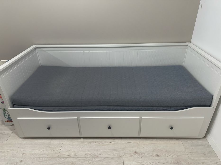 Pat Hemnes Divan cu 3 sertare/2 saltele IKEA ALB