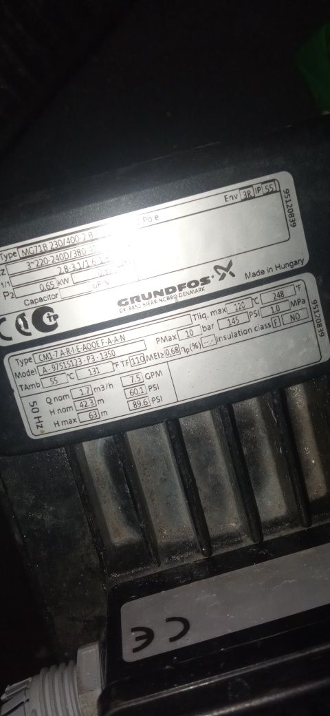 Pompa centrifuga orizontala  Grundfos 0.65 kW