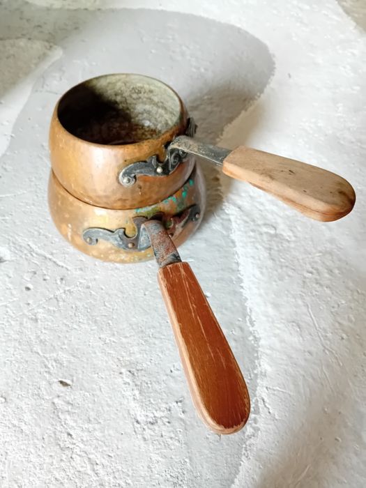 Oale din cupru.  Set oale din cupru