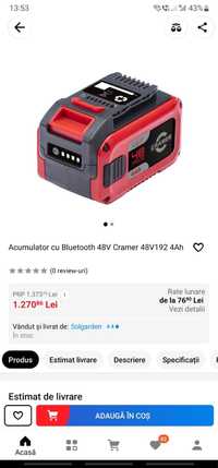 Acumulator cu bluetooth 48V Cramer 4Ah
