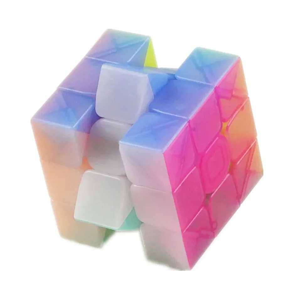 Cub Rubik Sakura Jelly. Semitransparent. Fibră de carbon. Speed cubing