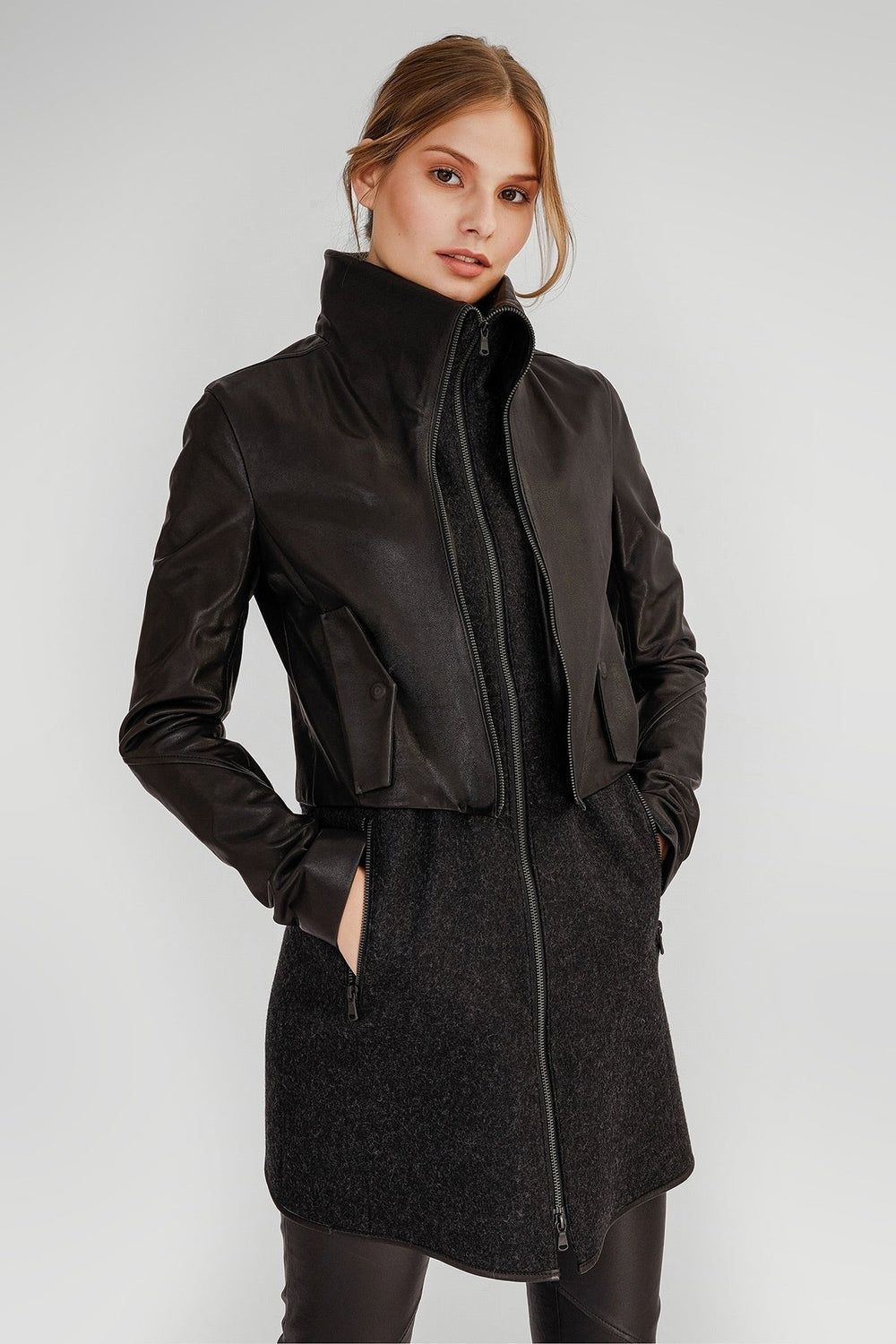 Ново палто 100%Естествена кожа VESPUCCI BY VSP