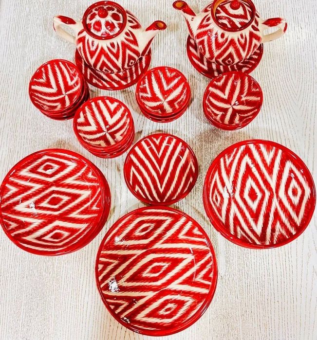 Atlas guli idishlar, sopol idish, milliy, посуды, дворцовый