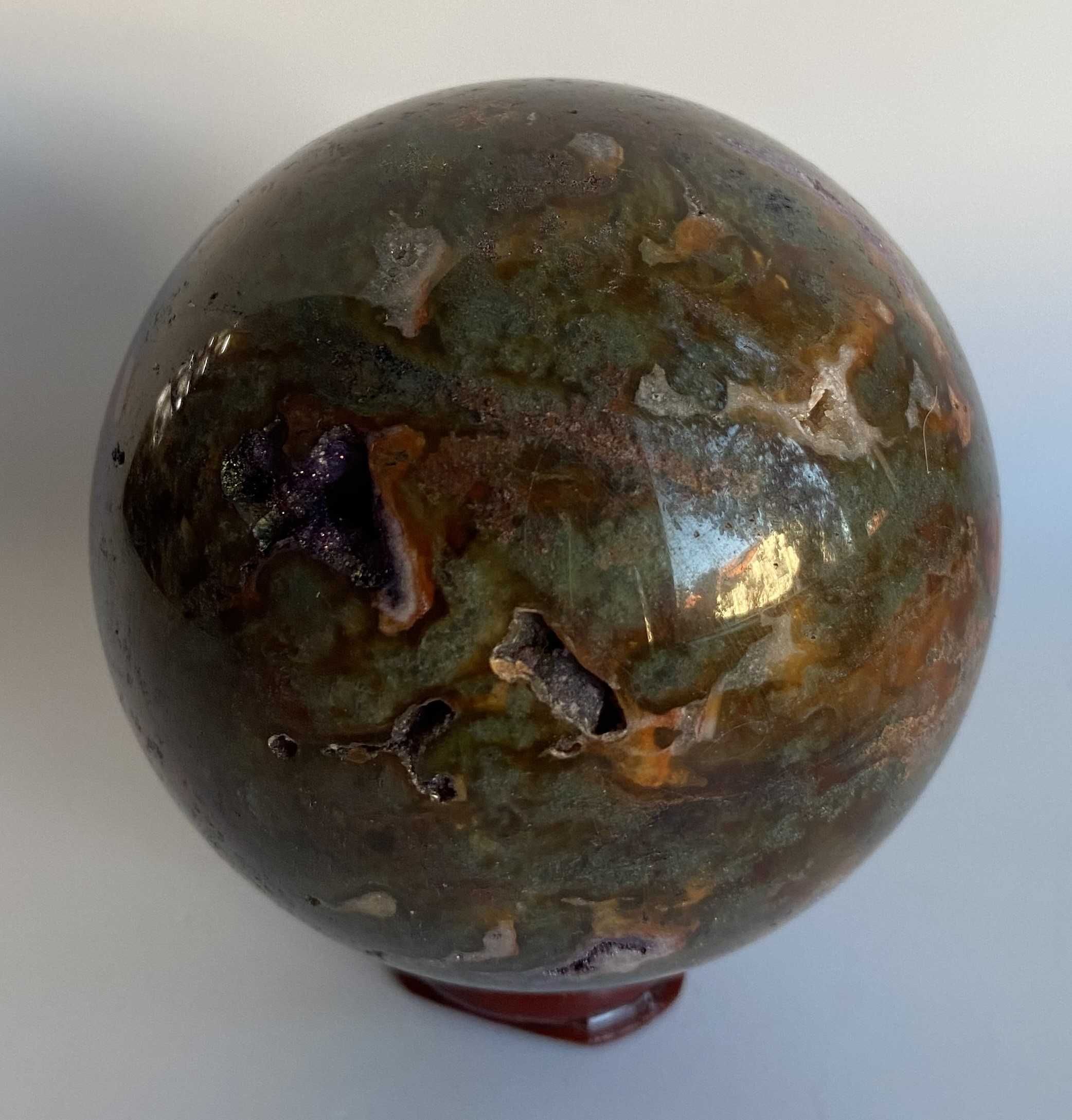 Cristale/Minerale - Agata Muschi Rosie - Sfera piatra semipretioasa