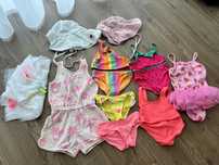 Costum baie fetite palarie in salopeta Zara Next