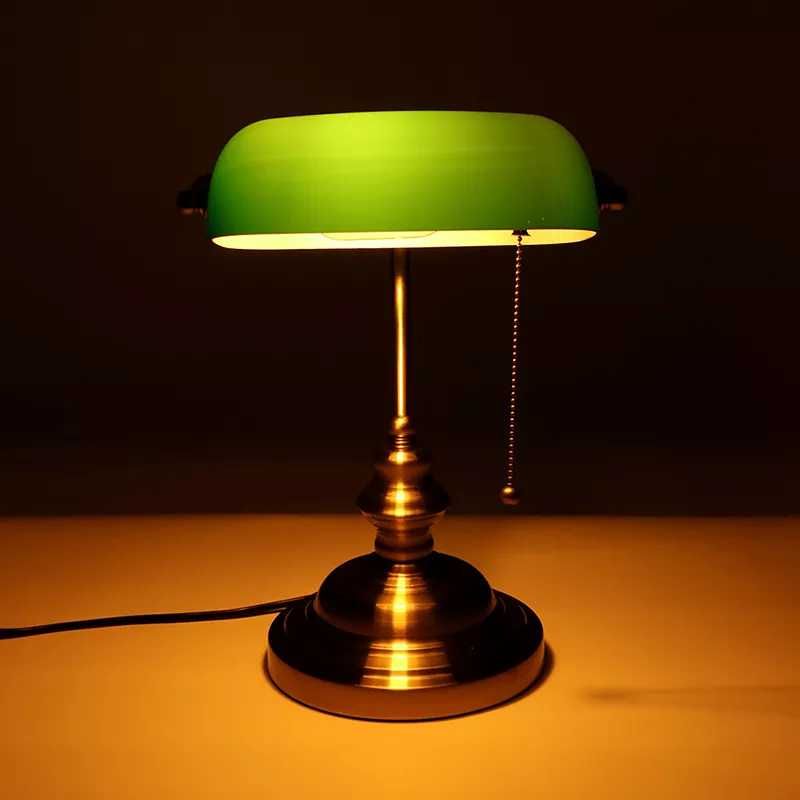 Lampa de birou, Veioză, Vintage, Banker’s lamp, E27, 36x26.5x18cm