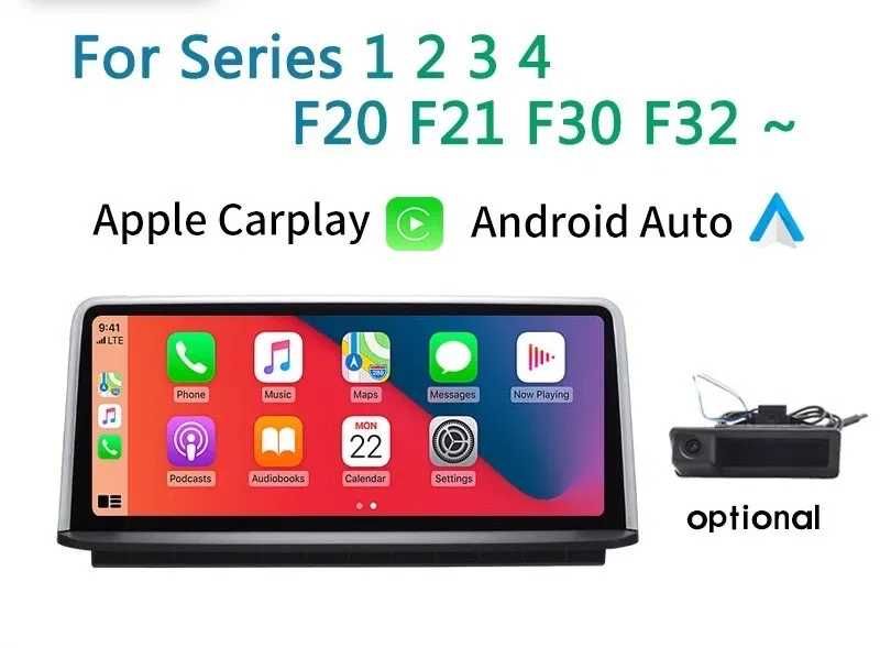 Ecran mare BMW seria 1, 3, 4 cu touchscreen, CarPlay și Android Auto