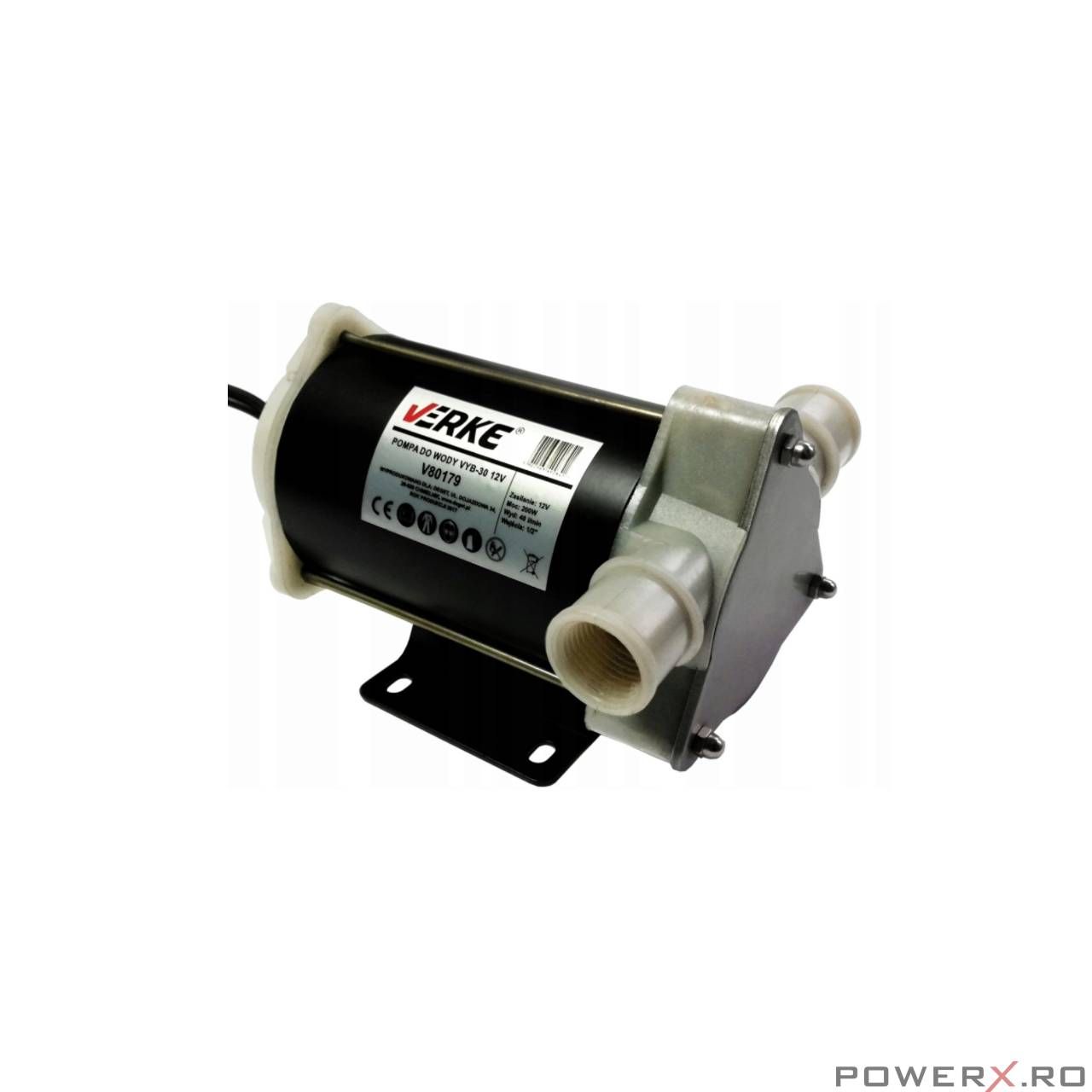 Pompa transfer lichide 12V 40L/min 200W Verke