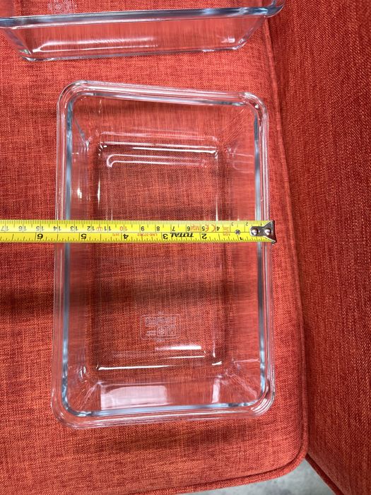 Vas termorezistent, 1,4litri sticla termica, dreptunghiular 4 buc
