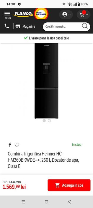 Combina frigorifica Heinner HC-HM260BKWDE++, Clasa E, 260l